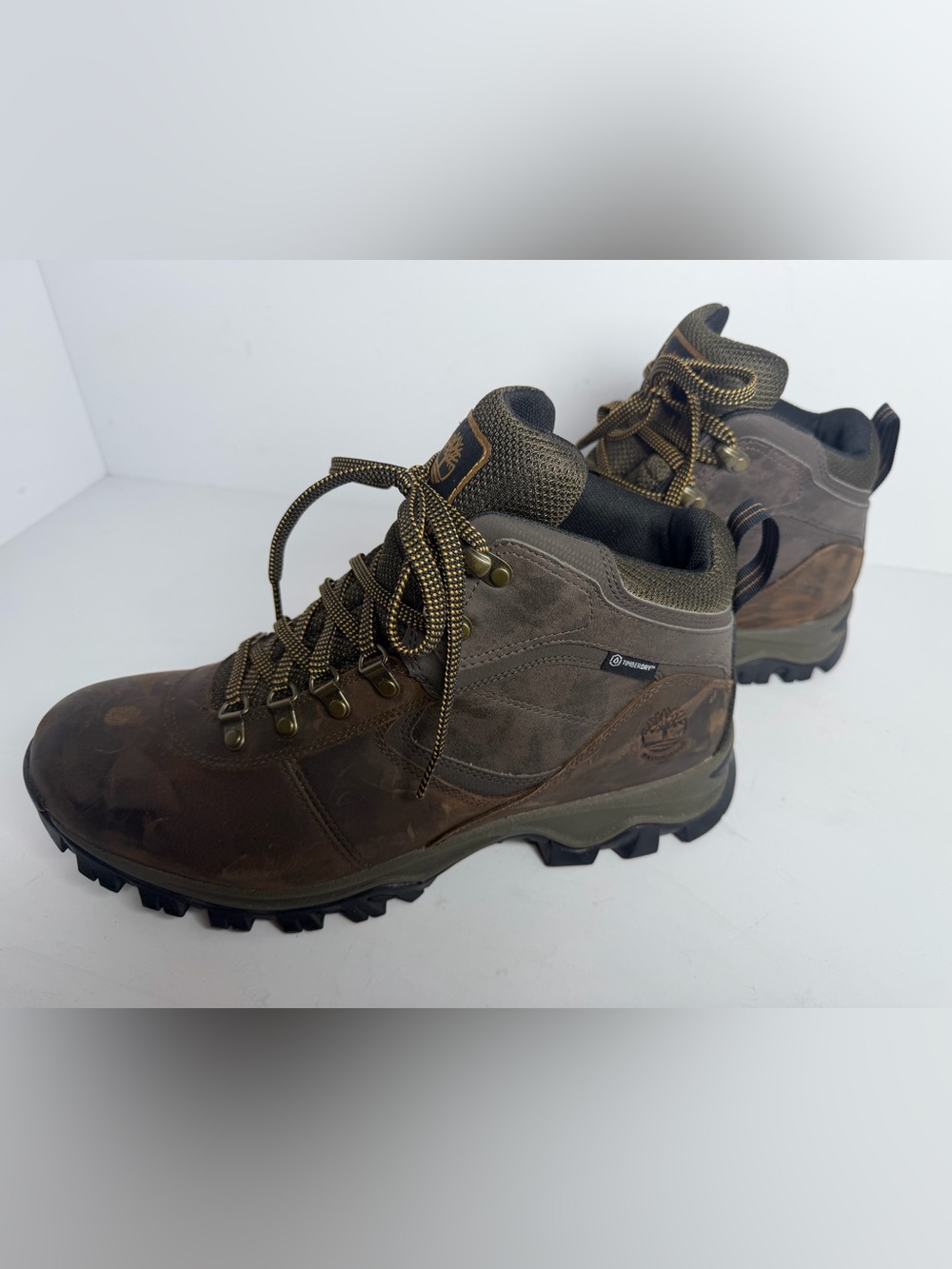 Timberland Men's Mt. Maddsen Mid Waterproof Hiking Boots Brown Leather 12W 2730R - Picture 6 of 10